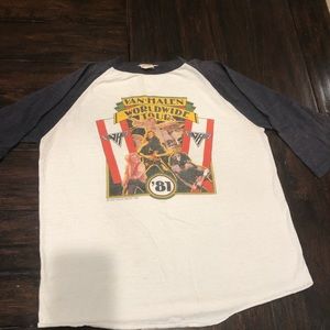 Vintage Van Halen 1981 world tour jersey t-shirt.